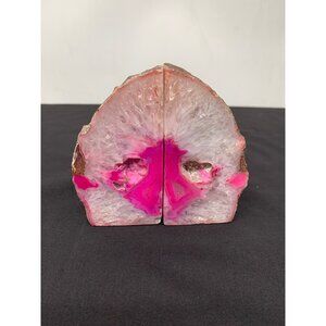 Pink Agate Semi Precious Stone Bookends Approx 4 Lbs